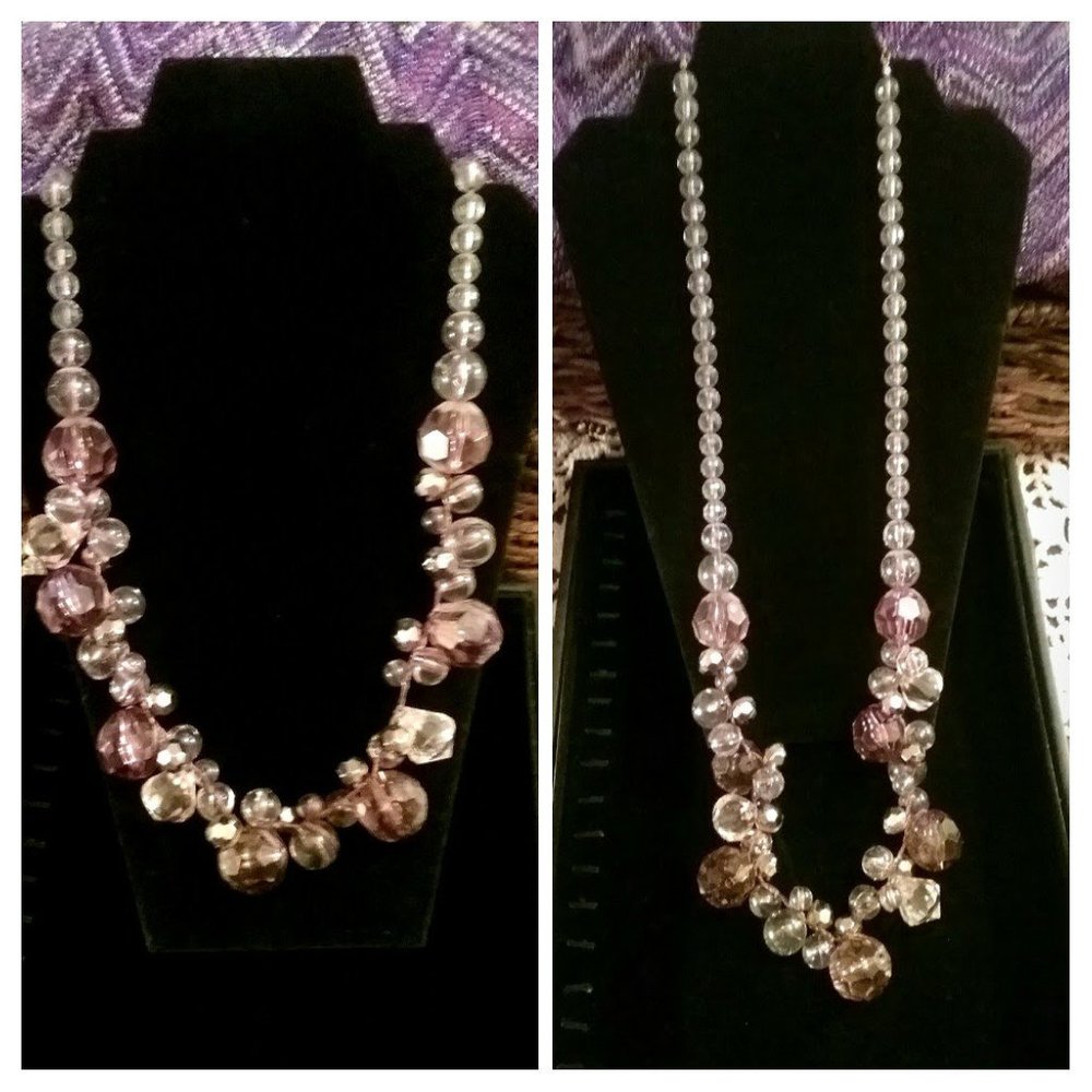 💜AVON*mark.💜 Long Purple Faceted Bauble Necklace! EUC